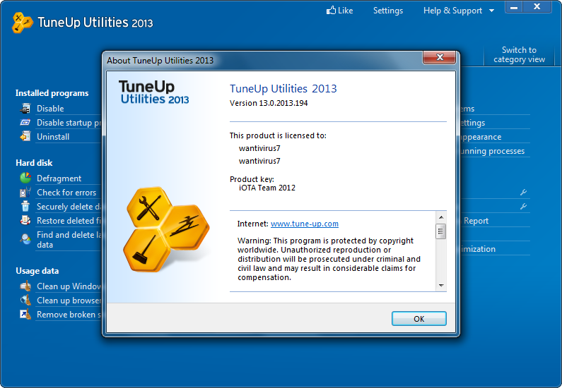 Tuneup utilities